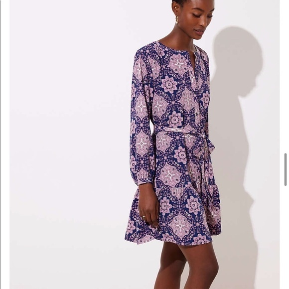 LOFT Dresses & Skirts - Loft XS Petite Long Sleeves Drop Waist Dress